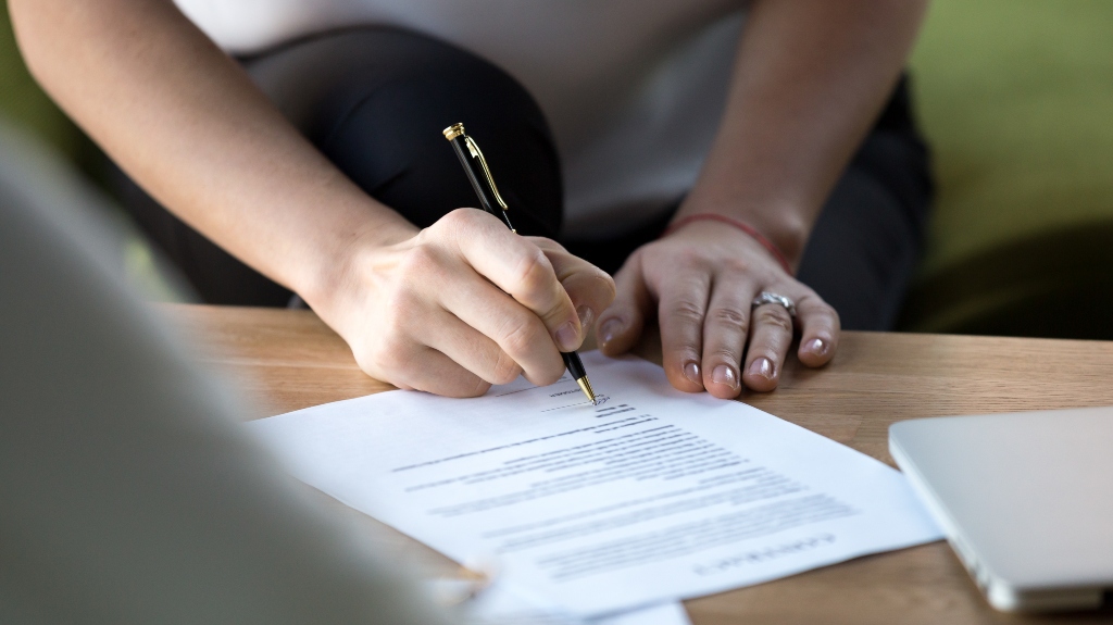 person signing documents