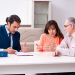 Young,Male,Lawyer,,Old,Man,And,His,Granddaughter,In,Testament