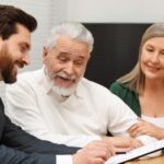 lawyer consulting senior couple