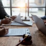 Couple is consulting with lawyer_s